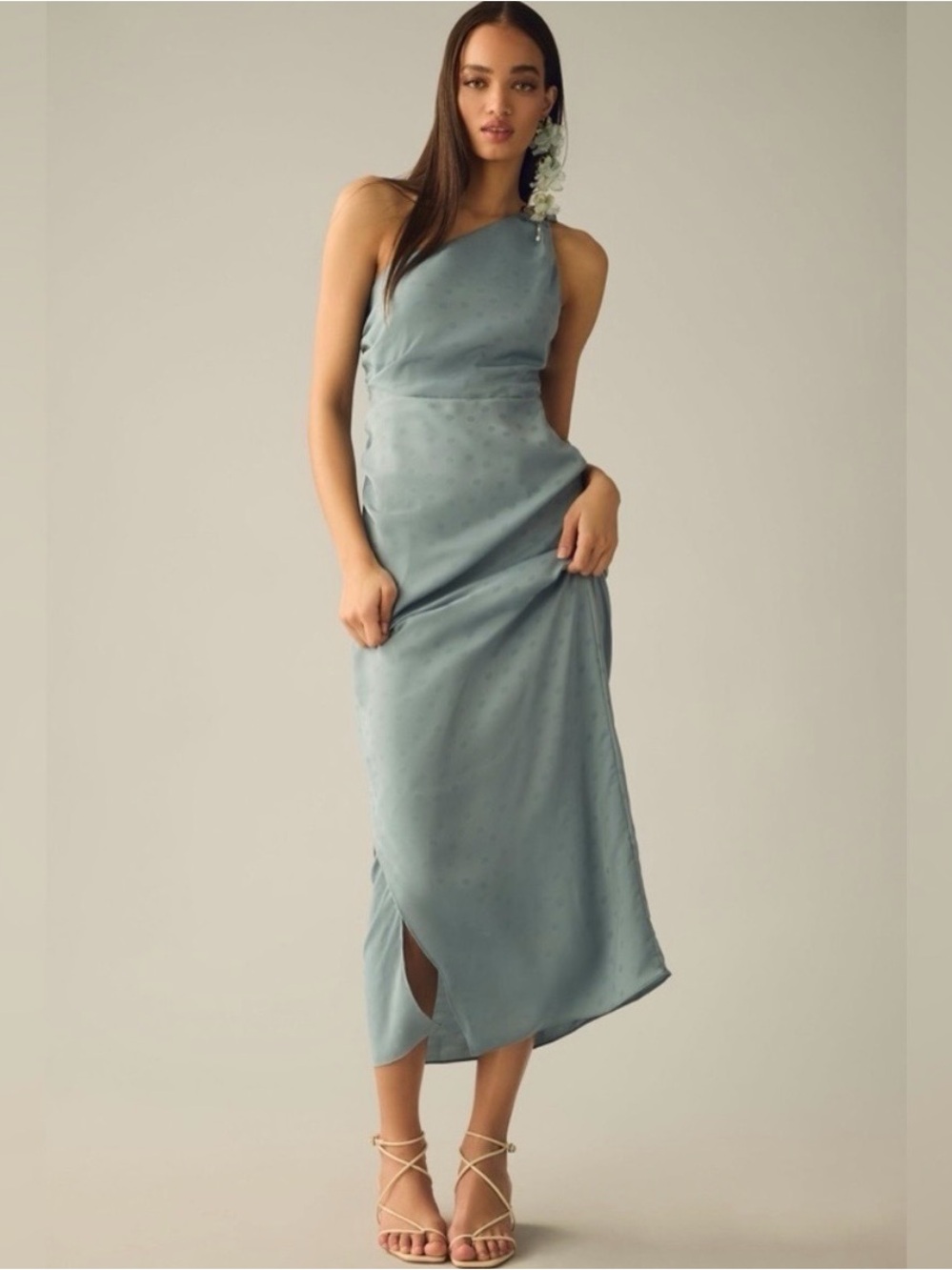 Favorite Daughter One-Shoulder Dress in Slate Blue
